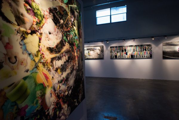 A view inside an art gallery
