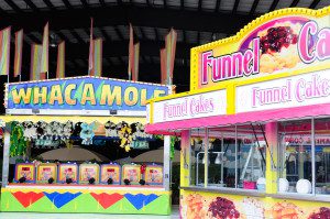 Two colorful party carts